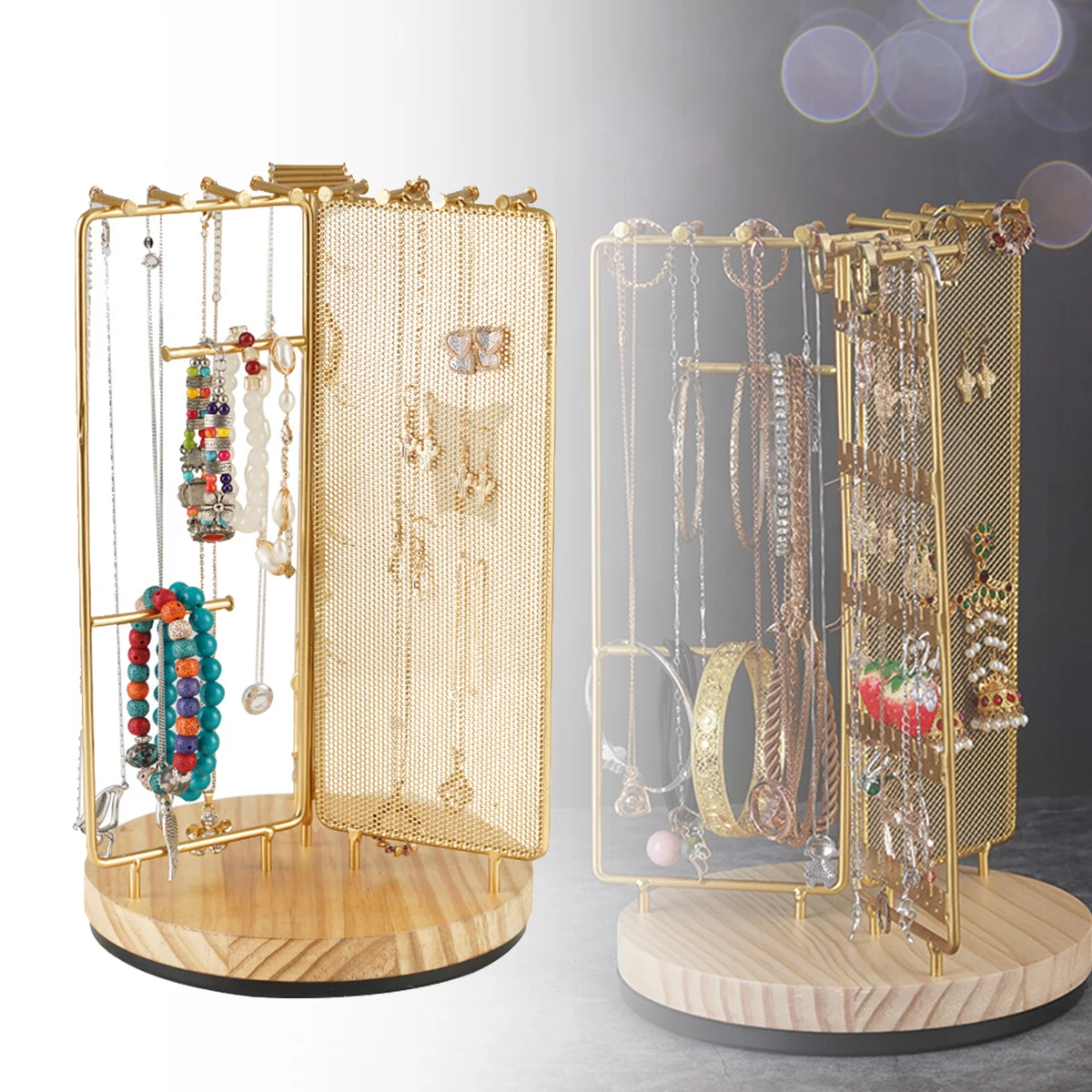 Detachable Turntable Display Stand Earrings Rotating Display Stand Hair Accessories Hairpin Necklace Bracelet Display Stand