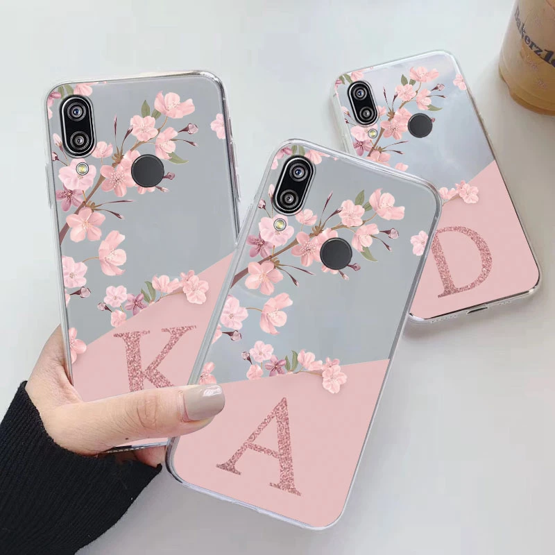 Per Huawei P20 2018 P20 Lite P20 Pro Custodia Morbida Sottile Di Lusso A-Z Lettera Cover Posteriore Funda Paraurti Trasparente Per Huawei P20 Traspare