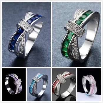 Hot 925 Sterling Silver diamond rings 1