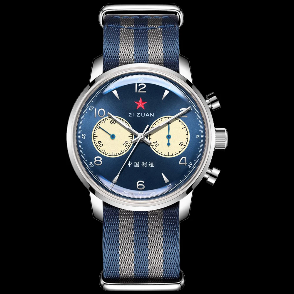 Red Star 42mm 1963 Chronograph Men Watch Pilot Original Seagull ST19 Movement Gooseneck Mechanical Wristwatch 3D Sapphire Clock 3