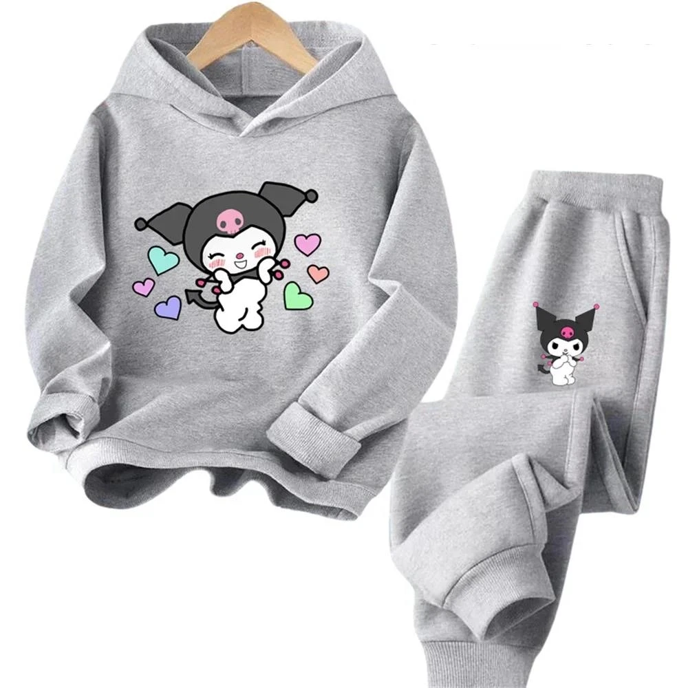 thumbnail image 1 of 2024 Moda Primavera Otoño Ropa de Bebé Conjuntos de Sudadera con Capucha Kuromi para Niños Pantalones Largos para Niños Conjuntos de 2 Piezas Traje Casual, 1 of 5