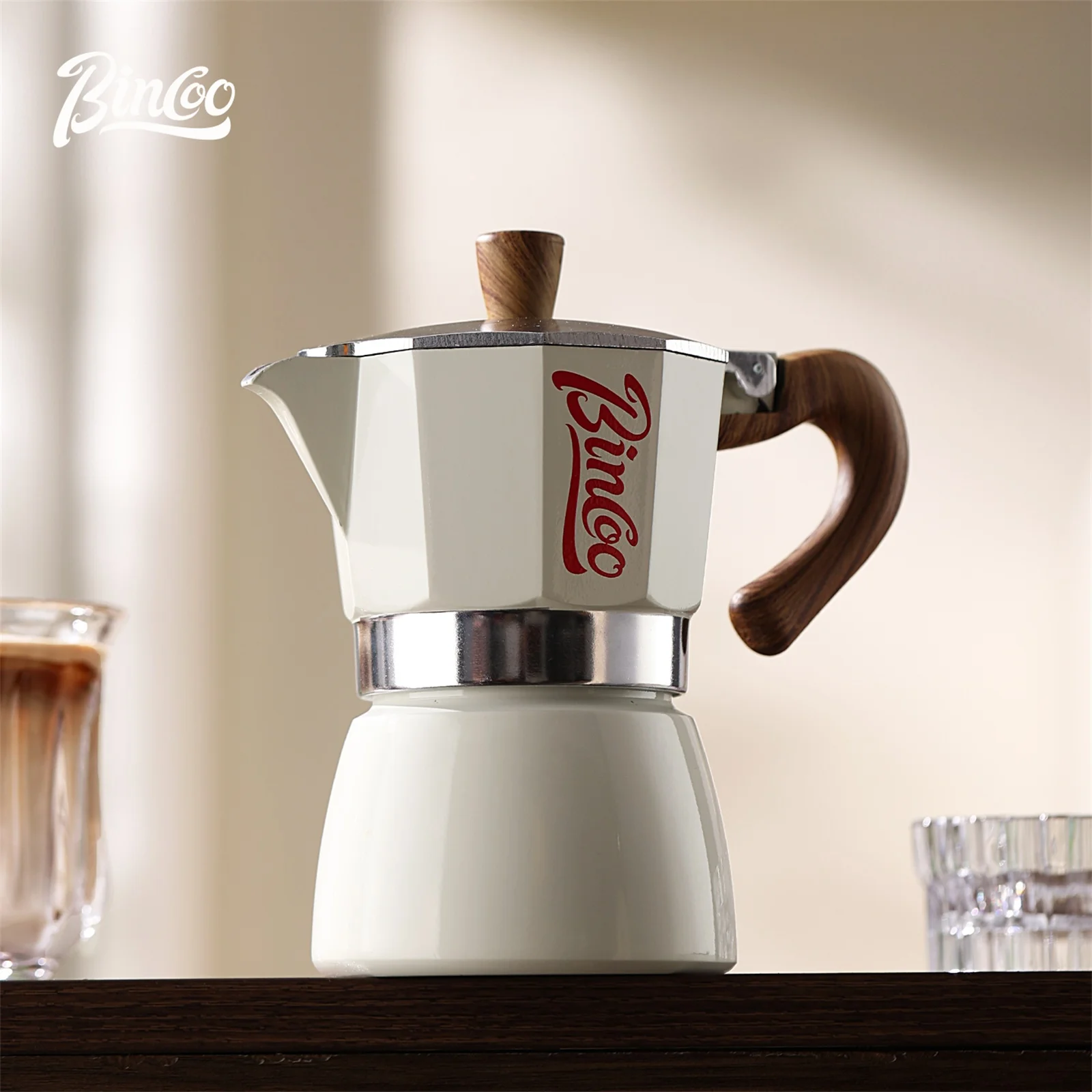 طقم قهوة موكا بينكو مع لوحة تسخين كهربائية للاستخد...