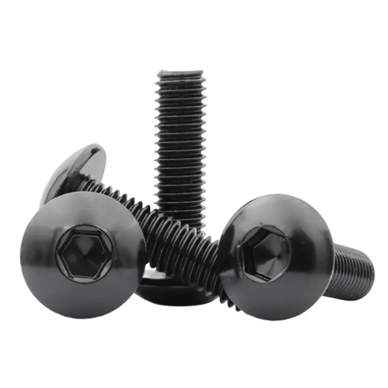 Black Stainless Steel Flat Head Hexagon Socket Screws Bolts M6 M5 10pcs for Car Motorcycle Moped Scooter Tail Plates