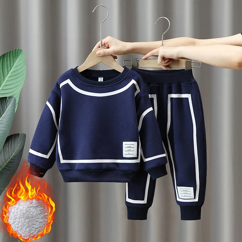 

2023 boy suit autumn and winter suit children's fashion boy coat+trousers two-piece suit 1-7 years old