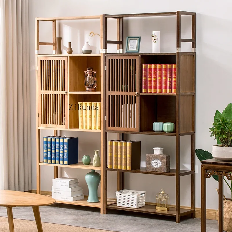 Simple bookcase bookshelf multi-layer solid wood shelf floor combination creative children's small living room shelf