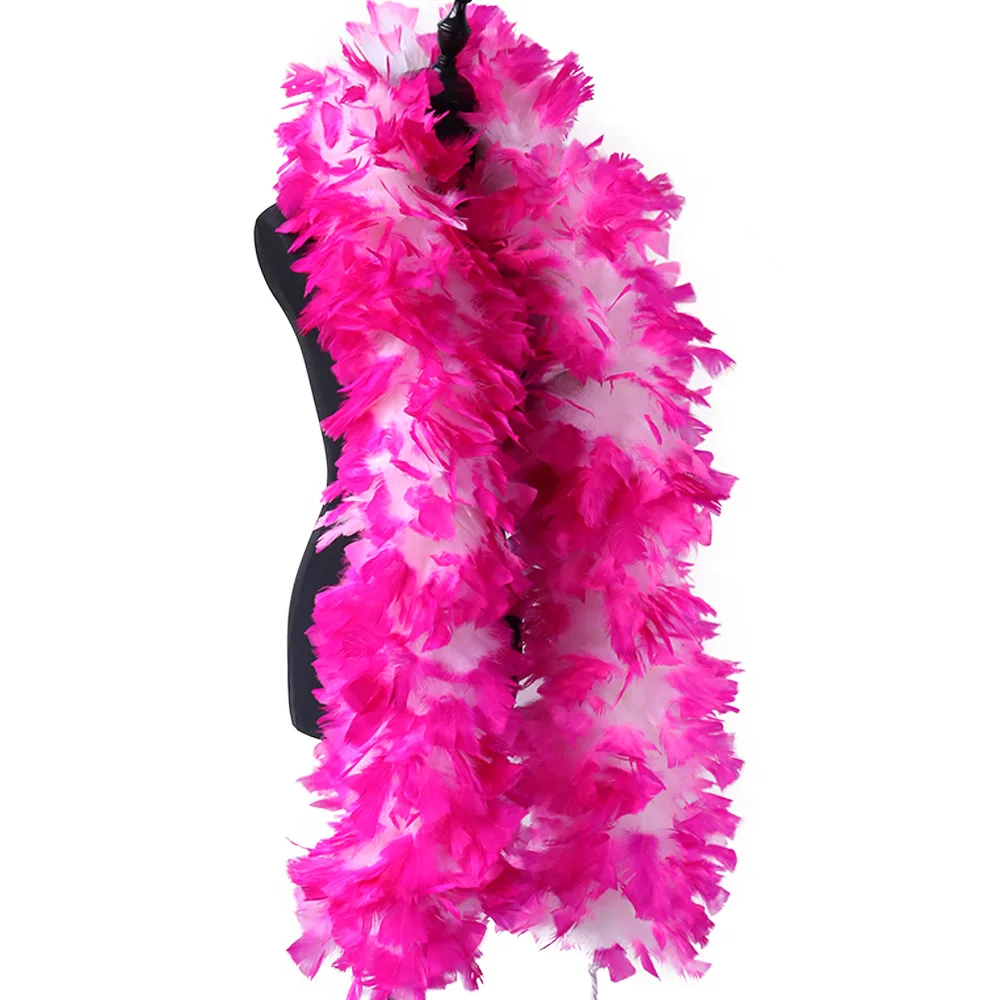 

Mix 2 Meters Big Fluffy Turkey Feathers Boa 200 Grams Natural Feather Trim Shawl for Crafts Wedding Party Clothing Decoration