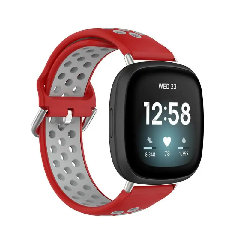 

Двухцветный мягкий силиконовый ремешок для умных часов Fitbit Versa 3/Sense, сменный ремешок для часов для браслета Fitbit Sense