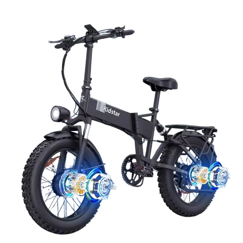 Ridstar H20 Pro Snow E bici 2000W Doppio Motore 48V23AH Batteria Bicicletta Elettrica Pieghevole 20 Pollici Fat Tire Mountain Bici Elettrica - immagine 6