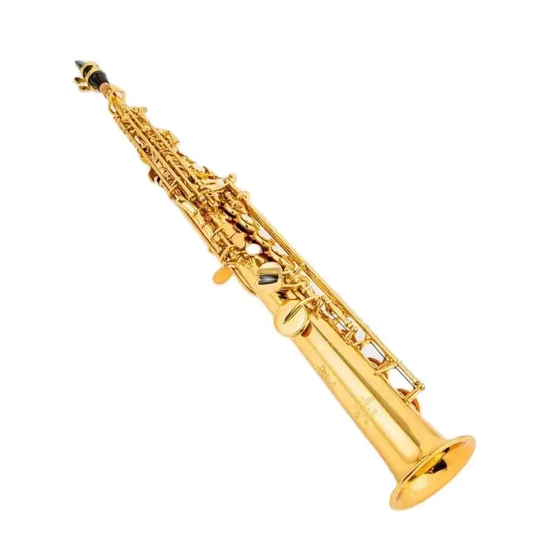 

Germany ST 90 Brass Straight Soprano Saxophone Bb B Flat Sax Saxophone Woodwind Instrument Natural Shell Key Carve Pattern