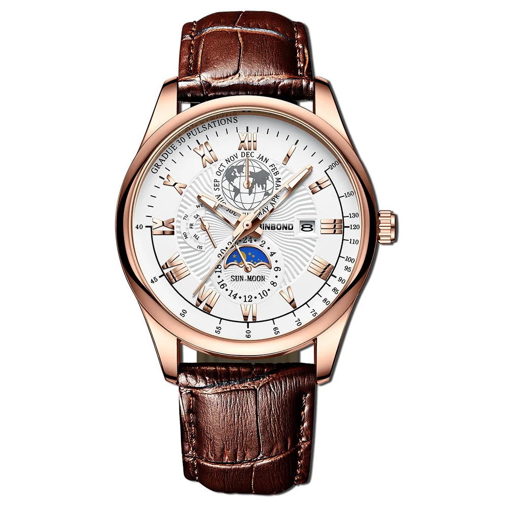

BINBOND B3982 Mens Watches Brand Luxury Dial Clock Male Fashion stainless steelWaterproof Quartz Watch Men Sport Chronograph