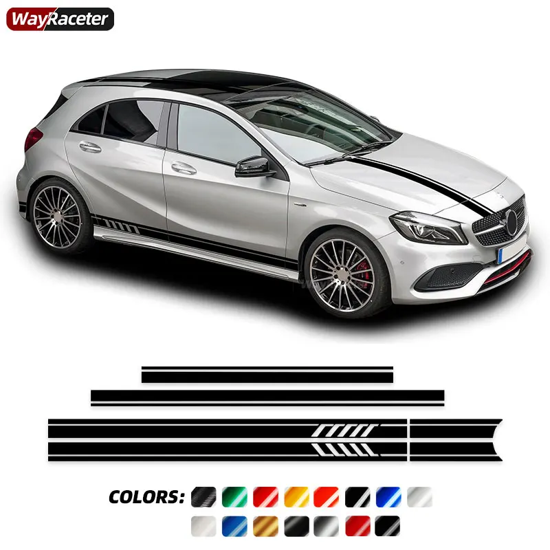

4 шт., наклейки на юбку Mercedes Benz W176 A45 AMG W177 A35 A Class A200 A250