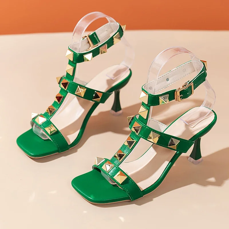 Crystal Fashion Flip Flops Pumps Femme Zapatos Slides Pumps Women High Heels Sandals Dress Shoes Summer Chunky Beach Slippers