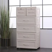 Plastic Drawers Dresser, Storage Cabinet with 6 Drawers, Closet Drawers Tall Dresser Organizer for Clothes,Playroom