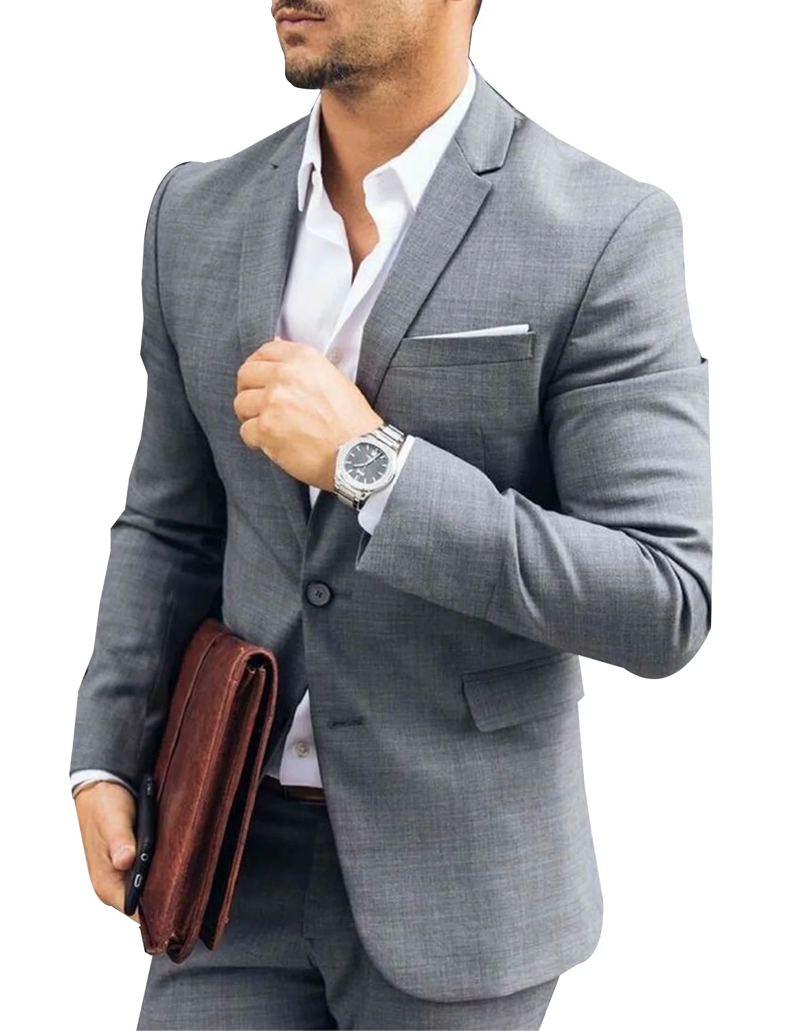 

Men's Suit Coat Blazer Notch Lapel Two Buttons Formal Jacket+pant for Business Office Casual