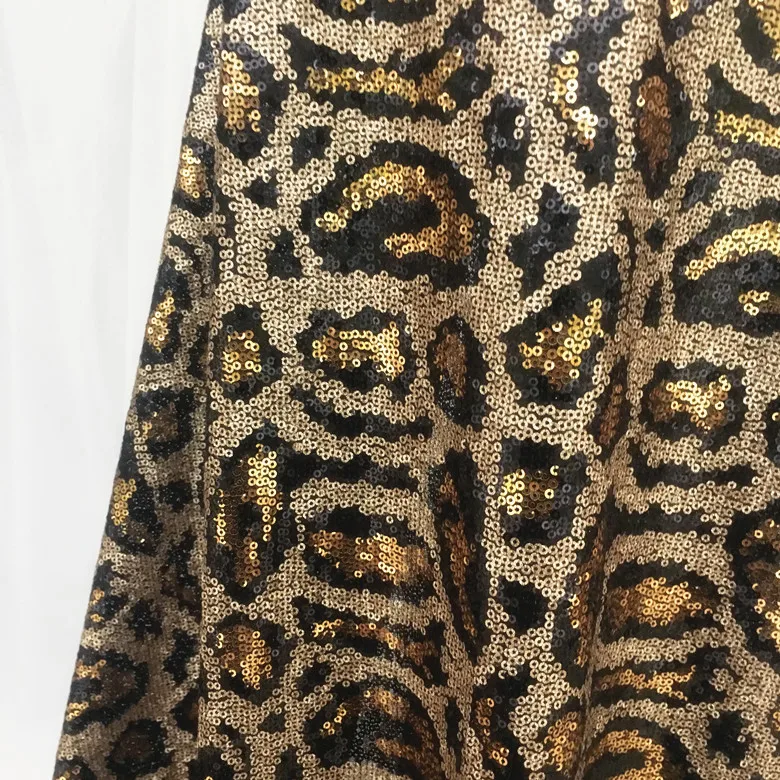 Leopardo Lantejoula Tecido para Vestido, Padrão Animal,