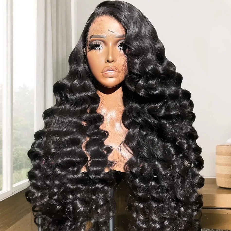 250 Density Loose Wave 13x6 Lace Front Human Hair Wigs 30 40 Inch