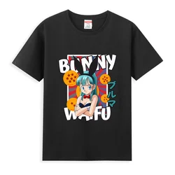 2024 men bunny waifu T shirt casual Bulma Japanese manga T-shirt oversized anime clothing Vegeta comfortable streetwear S-3XL