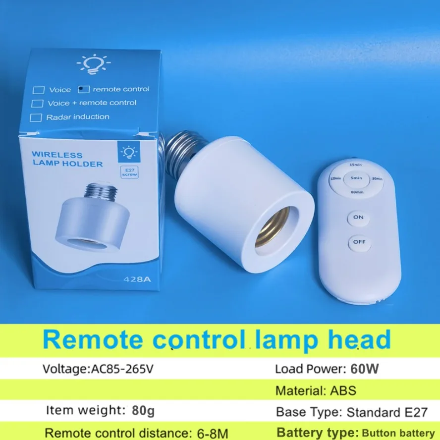Multiple Controls E27 Wireless Remote Control Smart Timer Switch Lamp Holder 220V Multi Light Switch Baby Room Bedroom