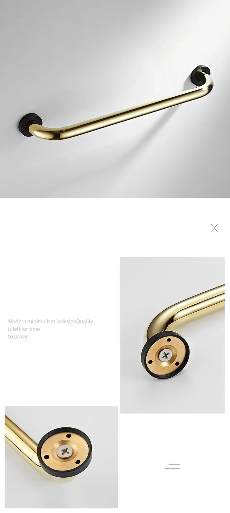 Description Picture 6 of itemLight Luxury Toilet Bathroom Shower Angled Safety Grab Bar Bathtub Handrails Durable Armrest Handle Bathroom Accessories
