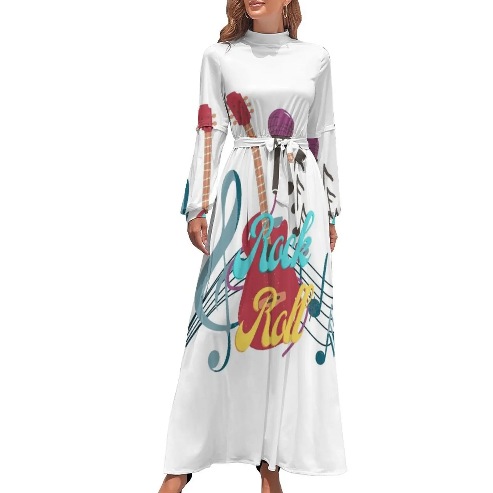 Vestido largo Rock n Roll, vestido de noche elegante y chic, vestidos sueltos elegantes para mujer