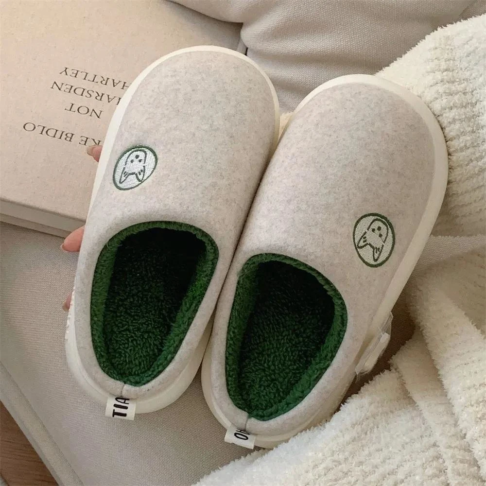 

Autumn Winter Women Casual Soft Indoor Slippers Furry Non-Slip Warm Thick Cotton Dog Men Unisex