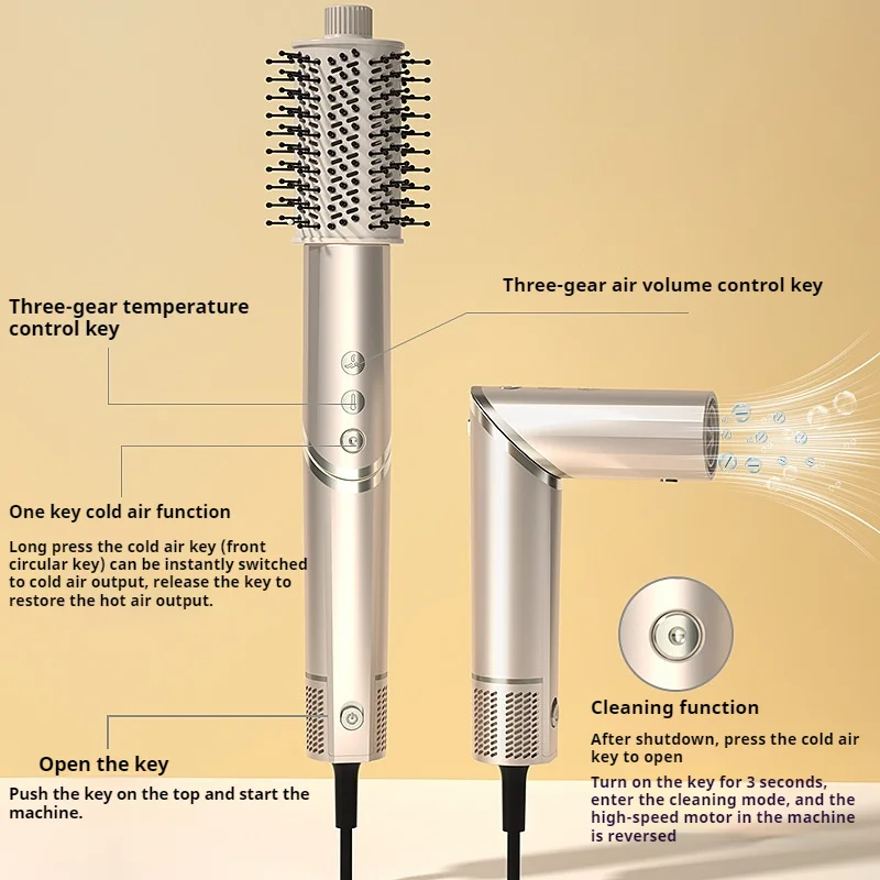 8 in 1 hot air styler and hair dryer brush low noise auto wrapping curling quick drying straightening no heat damage 3