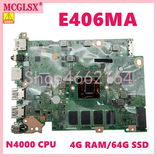 E406MA RAM 64G SSD N4000 CPU Laptop Motherboard For Asus L406MA E406MAS E406MA E406M E406 Notebook Mainboard - AliExpress