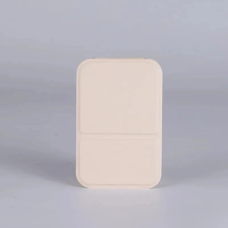 단색 PU 가죽 휴대용 접이식 화장 거울 학생용 귀여운 포켓 데스크탑 화장대 거울