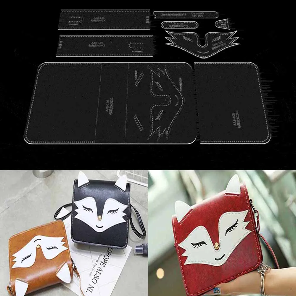 

Leather Bag Pattern Making with Kraft Paper and Acrylic Templates for Fox shoulder crossbody bag square bag