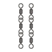  DNDYUJU 10pcs Triple Rolling Swivels for Fishing Portable Corrosion Resistant Stainless Steel Snap Carp Fishing Accessories 