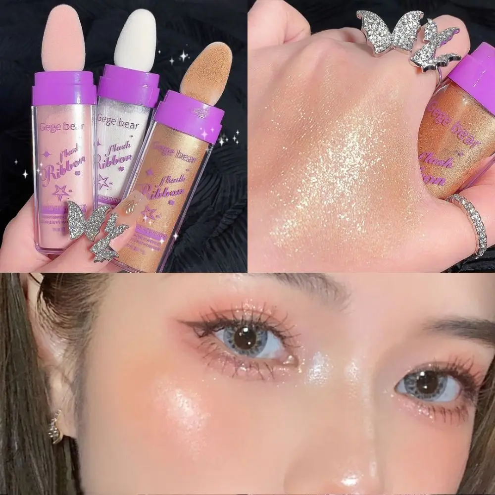 

Glitter Body Highlight Powder Pearly Facial Blusher Eyeshadow Natural Stereo Fairy High-Gloss Powder Brightening Skin Waterproof