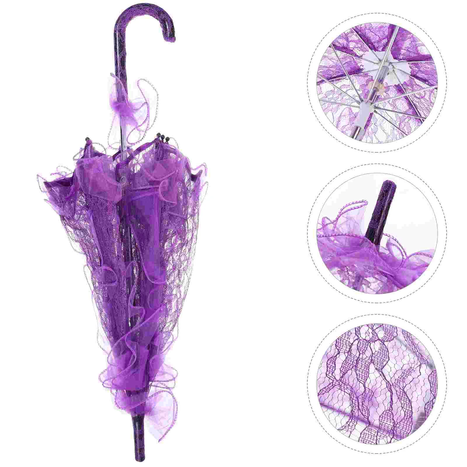 

Lace Umbrella Fancy Elegant Bridal Bride Wedding Dress Western Style Umbrellas for Tea Party Girl Child Kids Girls