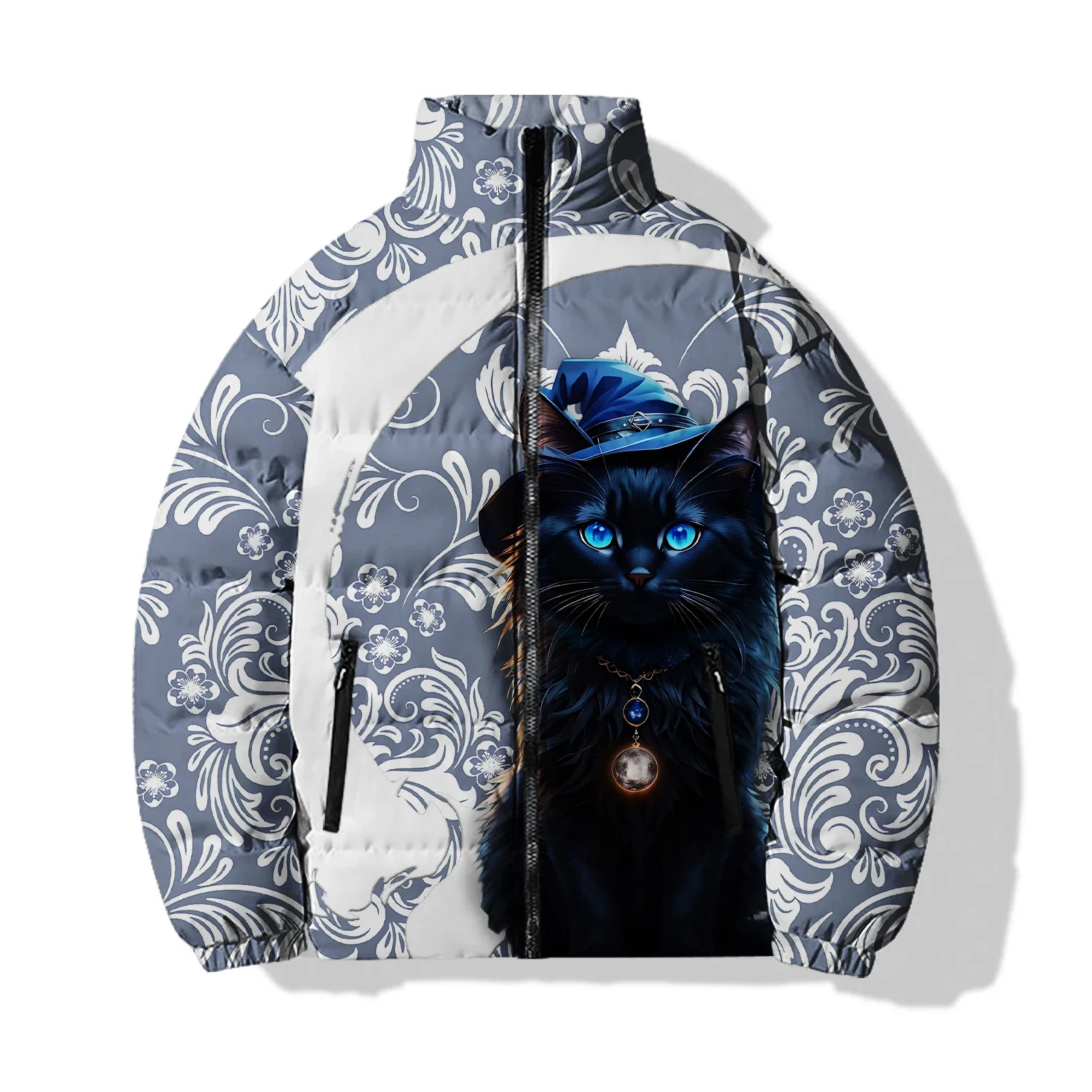 thumbnail image 1 of Parka moderna y versátil para hombre, chaquetas con estampado de gato bonito para hombre, abrigo de invierno cómodo y elegante para hombre, ropa para hombre, parkas, abrigos, 1 of 5