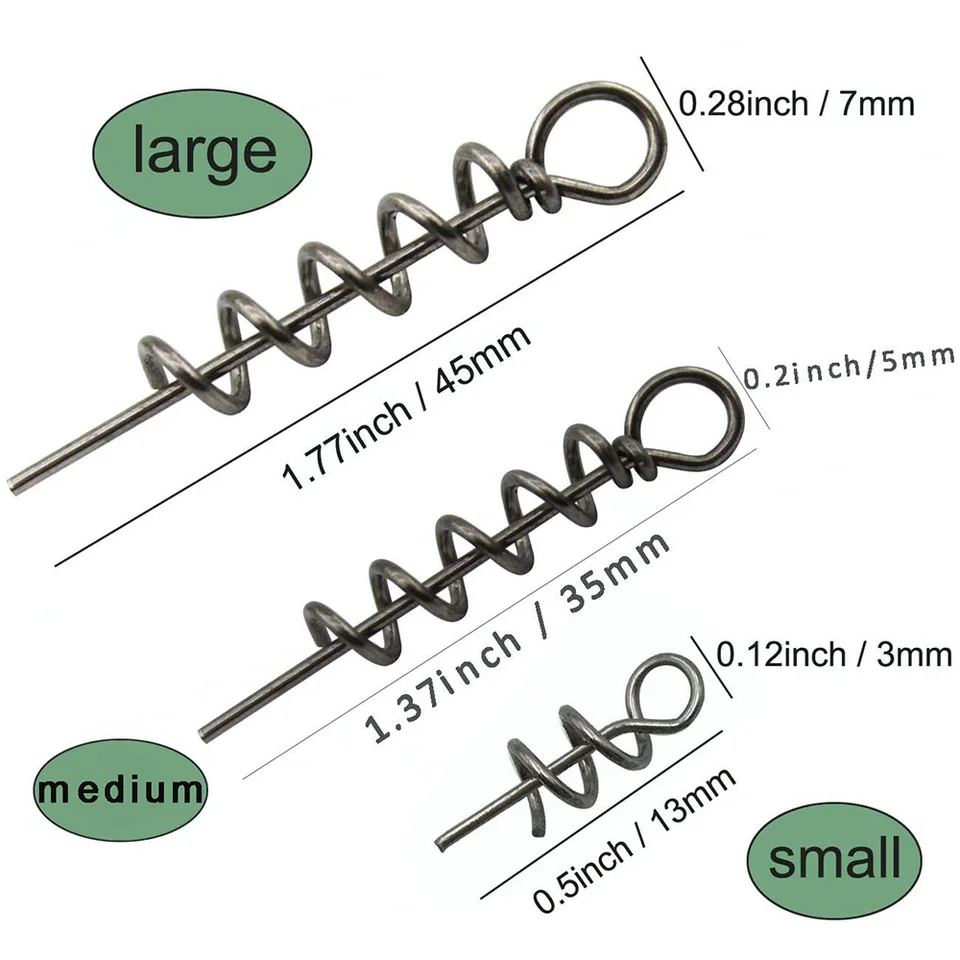 100 Ganci A Molla Twist Lock Per Esca Morbida - Perno Di Centraggio Pesca