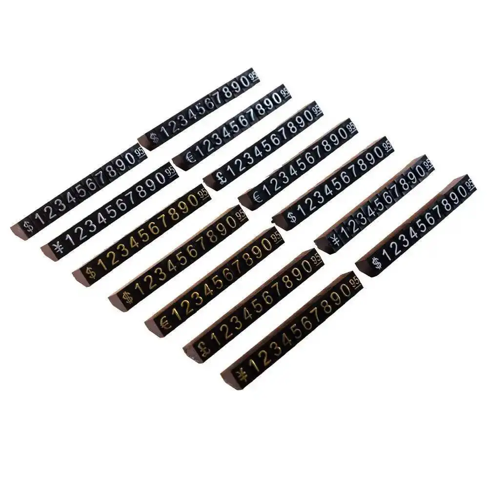 50 Stück 9 x 6 mm 3D-Kombinations-Preisschilder aus Kunststoff, Schmuck-Preisschilder, Würfel für Ringe, Halsketten, Ohrringe – Detail 2
