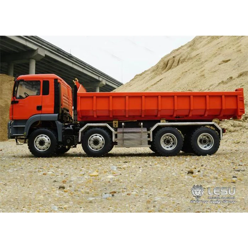 LESU 1/14 8X8 four-axle drive metal dump truck model 3