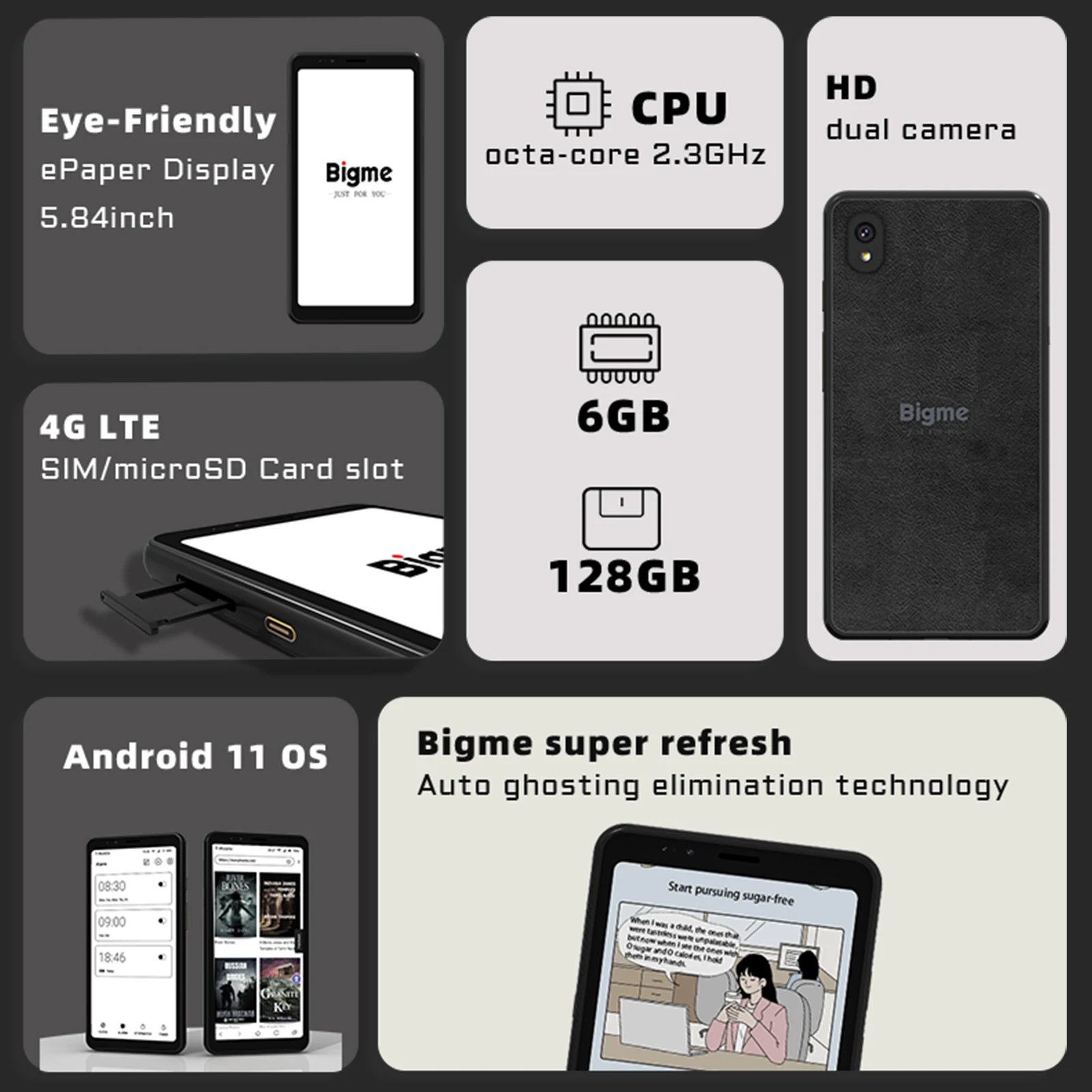 Y*o様 Bigme Hibreak 電子書籍リーダー 6GB/128GB 本体 Amazon | Bigme 電子ブックリーダー、 6G+128GBアンドロイド11