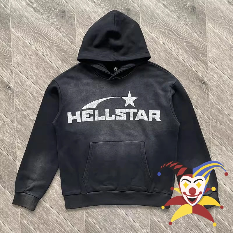

Vintage Hellstar Studios Hoodie Men Women Best Quality Washed Ash Oversized Pullovers