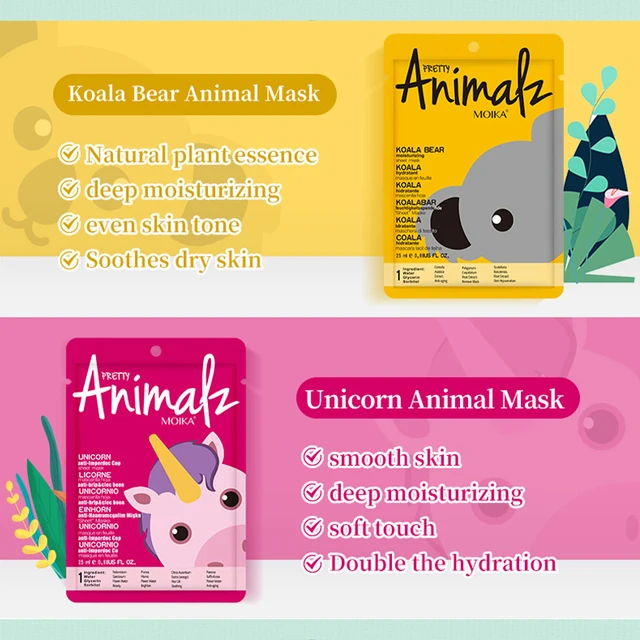 동물 보습 페이스 마스크로 주름 방지와 안티 에이징 효과를 얻으세요.