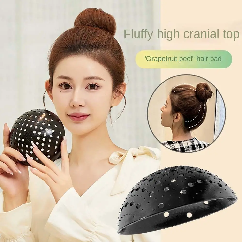 Hair Styling Tools Pomelo Skin Hair Pad Flat on the Back Head High Skull Top Pomelo Skin Puff Hair Cushion Black Silicone