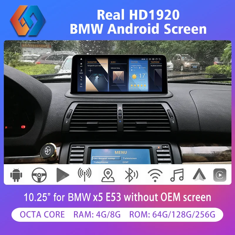 

X5 E53 Android 12 Car GPS Navigation with 256G rom Bluetooth 5.0 WiFi Wireless CarPlay Multimedia Touch Player