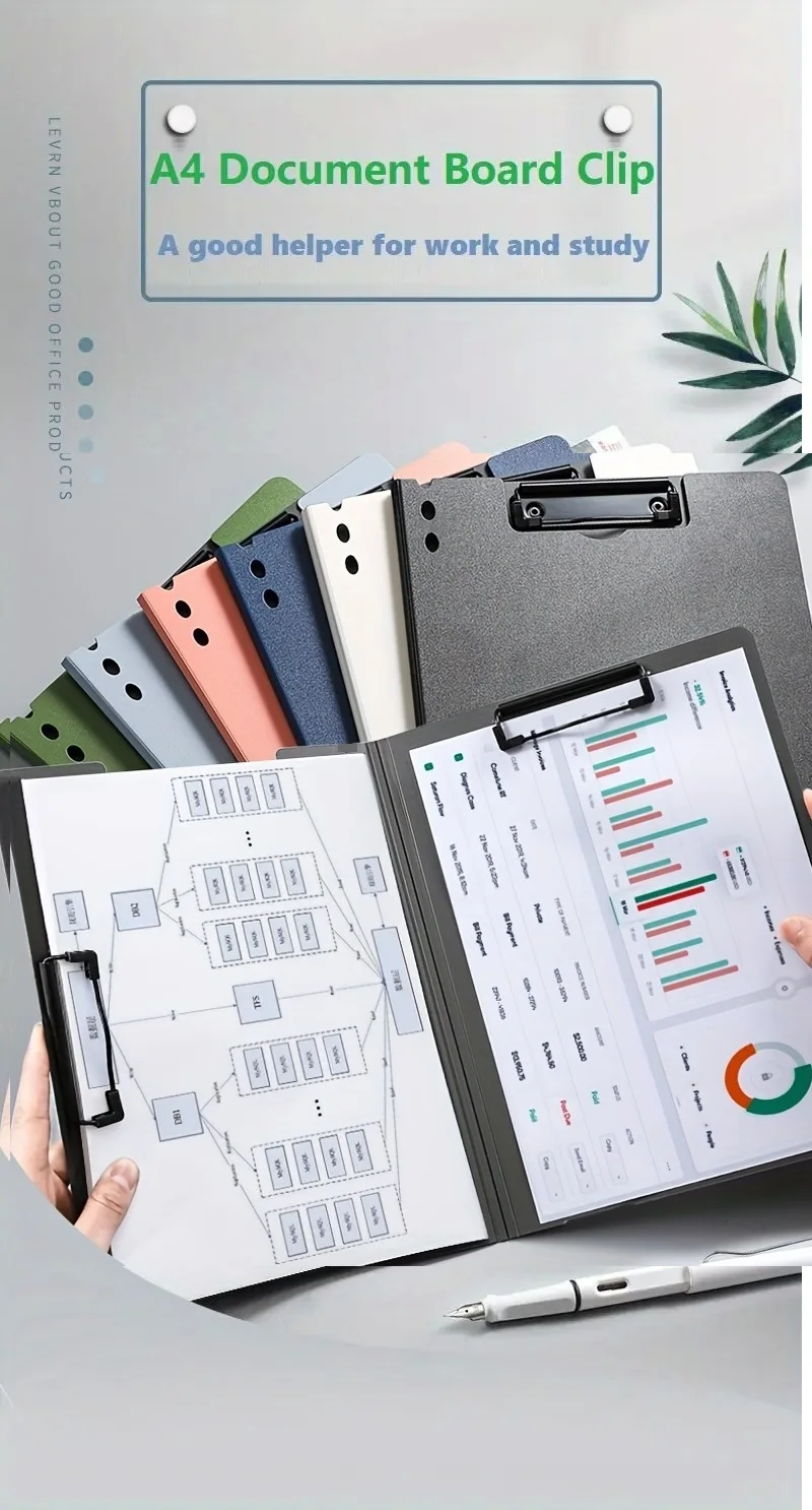 1 stücke A4 Datei Ordner Zwischenablage Schreiben Pad Memo Clip Bord Clips Test Papier Lagerung Organizer Schule Liefert Büro Stationäre – Detail 1