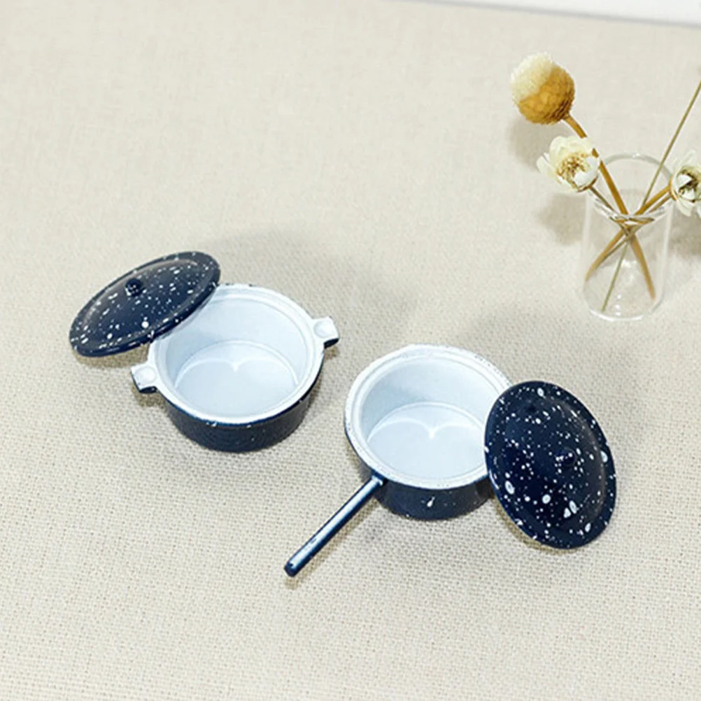 

4 Pcs Kids Toys Miniature Dollhouse Kitchen Stew Pot Model Cookers Flowerpot Ornaments Pots Child Simulation
