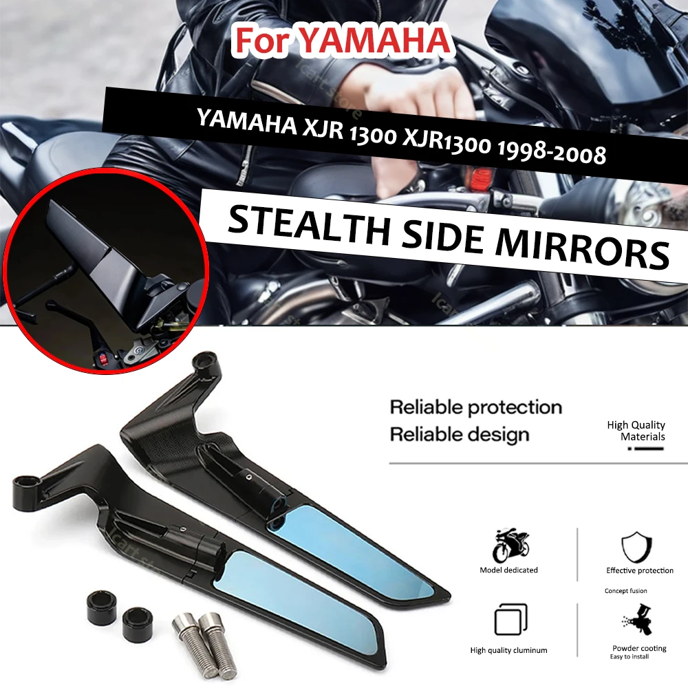 Specchietto Retrovisore Moto Per Yamaha Xjr 1300 Xjr1300 1998-2008 Stealth Sport Winglet Mirror Kit Specchietti Stealth Regolabili
