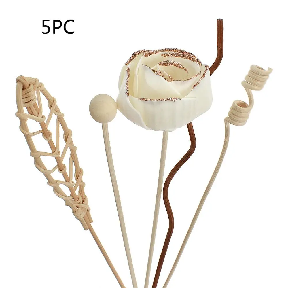 Home Fragrance Products 5/6/7pc Rose flower Rattan Sticks Fireless Reed Diffuser Ornaments