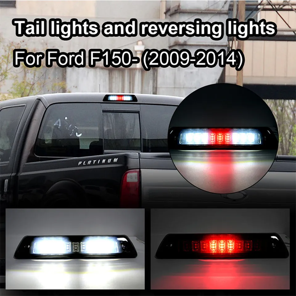 Black 2009-2014 Ford F150 F-150 LED Tail Lights Brake Lamps Left Right 09-14 - View #2