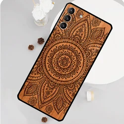 Mandala Floral Wood Phone Case Cover - Galaxy S22 Plus (773)
