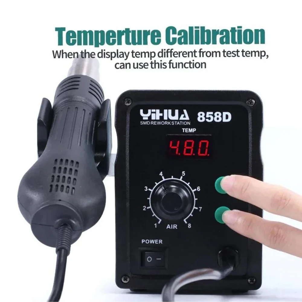 

YIHUA 858D 700W 110/220V Hot Air Gun Soldering Station Rework Station Heat Gun SMT Solder Soldering Iron Welding Repair Tools