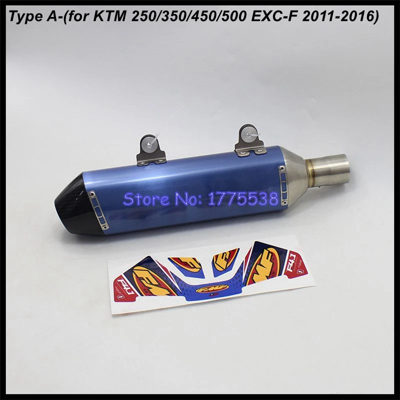 For KTM 250 350 450 500 EXC-F 2020-2023 Motorcycle Exhaust Can Escape Moto Muffler Slip on for KTM250 350 450 500 EXC-F2011-2023 - Image 2