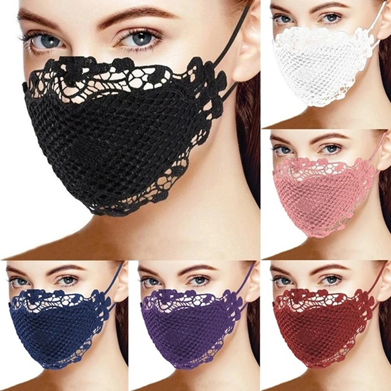 Charming Stylish Solid Lace Women's Face Mask